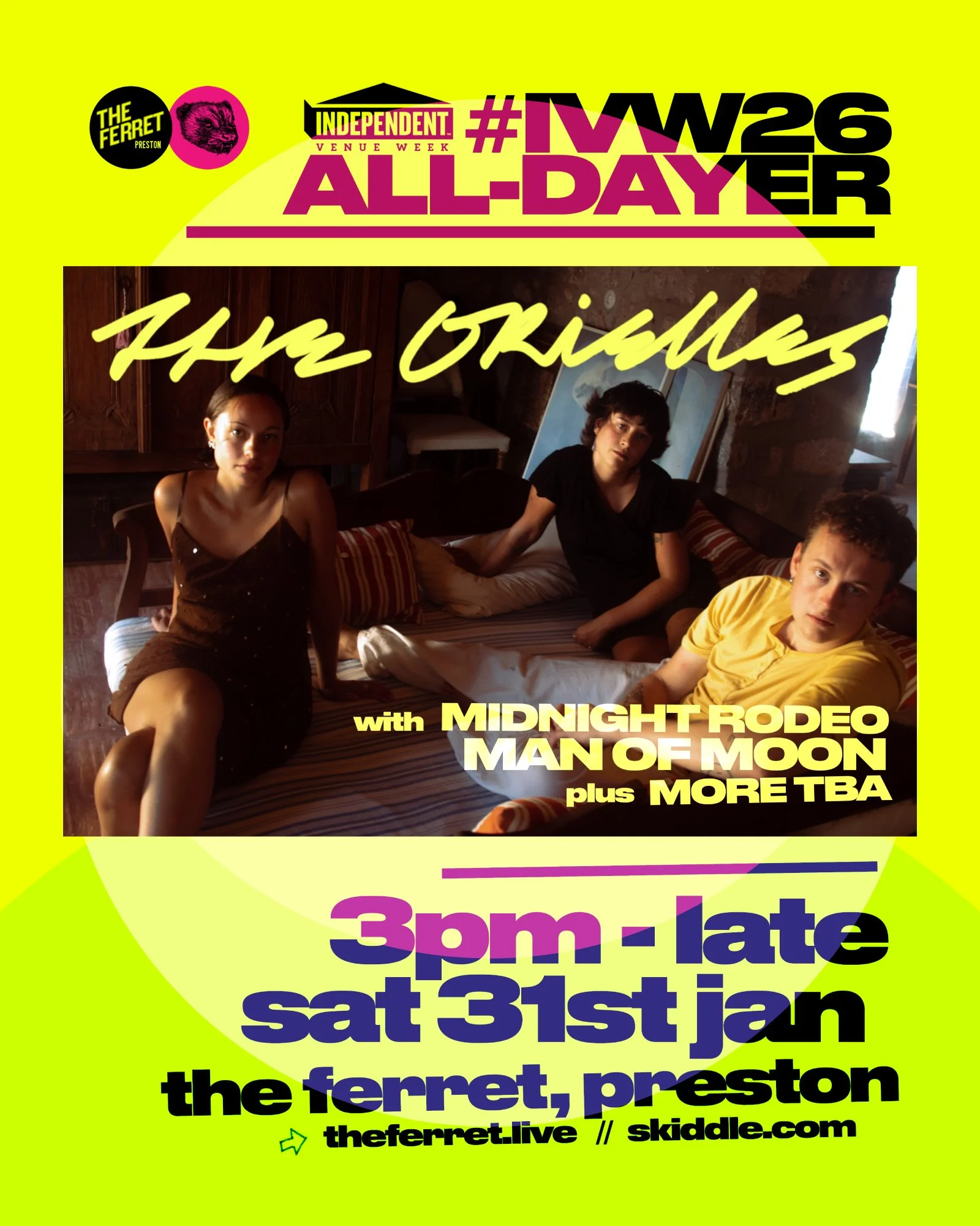 IVW26 All-Dayer ft The Orielles, Midnight Rodeo, Man of Moon +